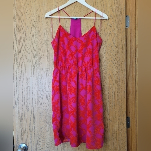 Southern Frock Dresses & Skirts - Southern Frock purple magenta w/orange geometric pattern racerback dress S